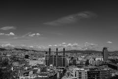 Secteur du centre de Barcelone, paysage urbain noir et blanc photographie stock Secteur du centre de Barcelone, paysage urbain noir et blanc photographie stock