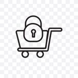 Secure shopping vector linear icon isolated on transparent background, Secure shopping transparency concept can be used for web an vector illustration Secure shopping vector linear icon isolated on transparent background, Secure shopping transparency concept can be used for web an vector illustration