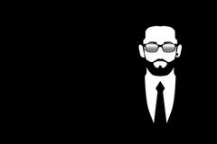Security man in black vector illustration Security man in black vector illustration