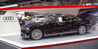 Sedán 2019 de Audi A8 imagen de archivo libre de regalías Sedán 2019 de Audi A8 imagen de archivo libre de regalías