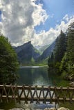 Seealpsee lake with the Swiss Alps, Appenzeller Land, Switzerland. royalty free stock photo Seealpsee lake with the Swiss Alps, Appenzeller Land, Switzerland. royalty free stock photo