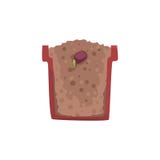 Seed of a bean germinating in a pot with ground soil, stage of growth, pot in a cross section vector Illustration Stock Photography Seed of a bean germinating in a pot with ground soil, stage of growth, pot in a cross section vector Illustration Stock Photography
