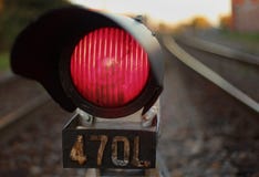Segnale del treno della luce rossa immagini stock Segnale del treno della luce rossa immagini stock