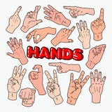 Segni di Art Male Hands Gesturing Different di schiocco royalty illustrazione gratis Segni di Art Male Hands Gesturing Different di schiocco royalty illustrazione gratis