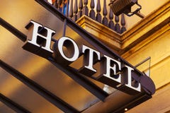 Segno dell'hotel Immagine Stock Segno dell'hotel Immagine Stock