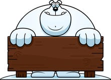 Segno di legno dell'orso polare del fumetto illustrazione vettoriale Segno di legno dell'orso polare del fumetto illustrazione vettoriale