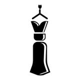 Segno femminile e simbolo neri lunghi di vettore dell'icona del vestito isolati su fondo bianco, concetto nero lungo femminile di royalty illustrazione gratis Segno femminile e simbolo neri lunghi di vettore dell'icona del vestito isolati su fondo bianco, concetto nero lungo femminile di royalty illustrazione gratis