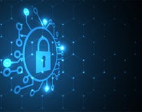 Segurança do Cyber e proteção da informação ou da rede Futuro técnico ilustração do vetor Segurança do Cyber e proteção da informação ou da rede Futuro técnico ilustração do vetor