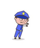 Seguridad-guardia de la historieta que tira con por completo de fuerza ilustración del vector Seguridad-guardia de la historieta que tira con por completo de fuerza ilustración del vector
