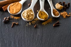 Selection of spices for christmas and thanksgiving royalty free stock images Selection of spices for christmas and thanksgiving royalty free stock images