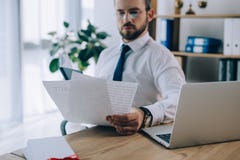 selective focus of lawyer with papers at workplace stock photos selective focus of lawyer with papers at workplace stock photos