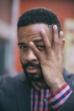 Selective Focus Photography of Man Holding His Face Royalty Free Stock Photos Selective Focus Photography of Man Holding His Face Royalty Free Stock Photos