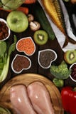 Selezione pulita di cibo dell'alimento sano E fotografia stock Selezione pulita di cibo dell'alimento sano E fotografia stock
