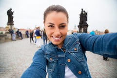 Selfie In Prague Stock Images