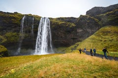 Seljalandsfoss, sławna siklawa w Iceland fotografia royalty free Seljalandsfoss, sławna siklawa w Iceland fotografia royalty free