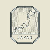 Selle con el nombre y el mapa de Japón libre illustration Selle con el nombre y el mapa de Japón libre illustration