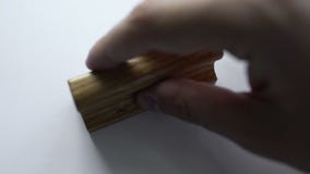 Sello rectangular de madera sellado en el Libro Blanco en blanco, plantilla en blanco, control almacen de video Sello rectangular de madera sellado en el Libro Blanco en blanco, plantilla en blanco, control almacen de video