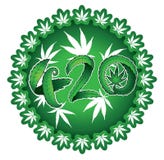 Sellos verdes del ejemplo del texto de la hoja 420 de la marijuana ilustración del vector Sellos verdes del ejemplo del texto de la hoja 420 de la marijuana ilustración del vector