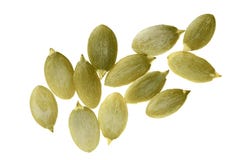 Semi di zucca o pepitas, isolati su fondo bianco Vista superiore Disposizione piana Immagine Stock Semi di zucca o pepitas, isolati su fondo bianco Vista superiore Disposizione piana Immagine Stock