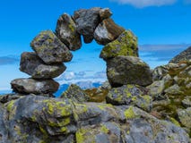 Semicircle of boulders on a mountain top Royalty Free Stock Photos Semicircle of boulders on a mountain top Royalty Free Stock Photos