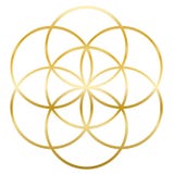 Semilla de oro de la flor de la vida de la vida libre illustration Semilla de oro de la flor de la vida de la vida libre illustration
