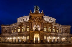 Semperoper by night, Dresden, Germany royalty free stock images Semperoper by night, Dresden, Germany royalty free stock images