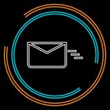 Sending mail or message icon, envelope vector illustration Sending mail or message icon, envelope vector illustration