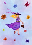 Senhora 2017 da forma do verão ilustração stock Senhora 2017 da forma do verão ilustração stock