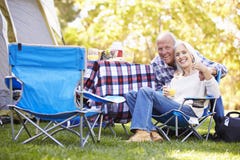 Senior Couple Enjoying Camping Holiday stock photography Senior Couple Enjoying Camping Holiday stock photography