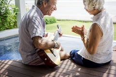Senior couple enjoying their vacation stock image Senior couple enjoying their vacation stock image