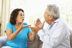 Senior Couple Having Argument At Home stock images Senior Couple Having Argument At Home stock images