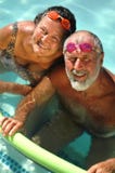 Senior Couple Swimming Together Stock Image Senior Couple Swimming Together Stock Image
