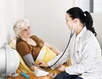 Senior Lady Having Blood Pressure Check Royalty Free Stock Images Senior Lady Having Blood Pressure Check Royalty Free Stock Images