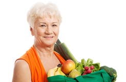 Senior woman with bags stock photos Senior woman with bags stock photos