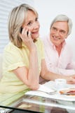 Senior woman with cell phone at Royalty Free Stock Photography Senior woman with cell phone at Royalty Free Stock Photography