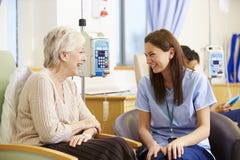 Senior Woman Undergoing Chemotherapy With Nurse royalty free stock photos Senior Woman Undergoing Chemotherapy With Nurse royalty free stock photos