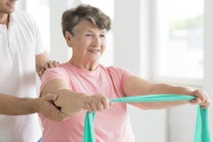 Senior woman during individual rehabilitation stock photography Senior woman during individual rehabilitation stock photography