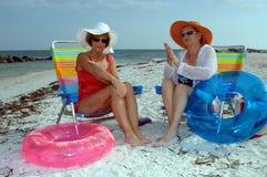 Senior women sun protection