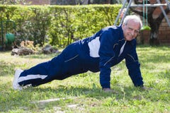 Senior Working Out Outdoor Push Up stock images Senior Working Out Outdoor Push Up stock images