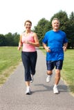 Seniors couple jogging