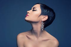 Sensual lady with diamond earring stock images Sensual lady with diamond earring stock images