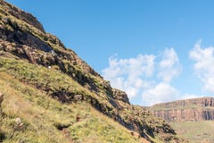 Sentinel Trail to the Tugela Falls in the Drakensberg stock photography Sentinel Trail to the Tugela Falls in the Drakensberg stock photography
