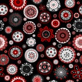 Senza cuciture con i fiori di scarabocchio sopra fondo nero illustrazione di stock Senza cuciture con i fiori di scarabocchio sopra fondo nero illustrazione di stock