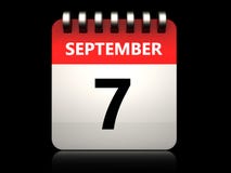 am 7. September Kalender 3d stock abbildung am 7. September Kalender 3d stock abbildung