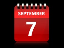 am 7. September Kalender 3d vektor abbildung am 7. September Kalender 3d vektor abbildung