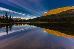 September 2, 2016 - Reflections on Rainbow Lake, the Aleutian Mountain Range - near Willow Alaska royalty free stock image September 2, 2016 - Reflections on Rainbow Lake, the Aleutian Mountain Range - near Willow Alaska royalty free stock image