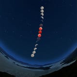 Sequência super do eclipse da lua do sangue azul ilustração do vetor Sequência super do eclipse da lua do sangue azul ilustração do vetor