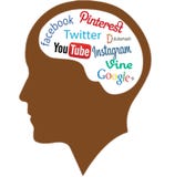 Ser humano Brain Full Of Social Networking, arte del vector ilustración del vector Ser humano Brain Full Of Social Networking, arte del vector ilustración del vector