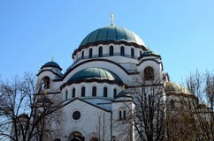 Serbisk ortodox domkyrkakyrka av St Sava Belgrade Serbia royaltyfria bilder Serbisk ortodox domkyrkakyrka av St Sava Belgrade Serbia royaltyfria bilder