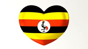 Sercowata flaga 3D ilustracja kocham Uganda ilustracja wektor Sercowata flaga 3D ilustracja kocham Uganda ilustracja wektor